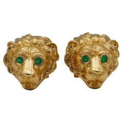 Van Cleef & Arpels Leo Cufflinks, 18k Gold Emerald