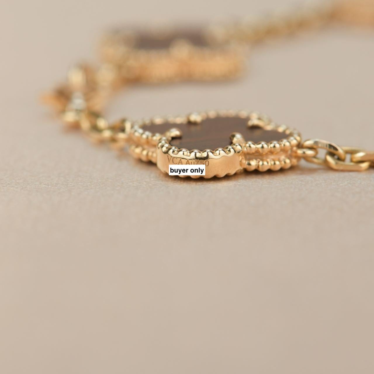 Van Cleef & Arpels Letter Wood Rose Gold Limited Edition Alhambra Bracelet 3