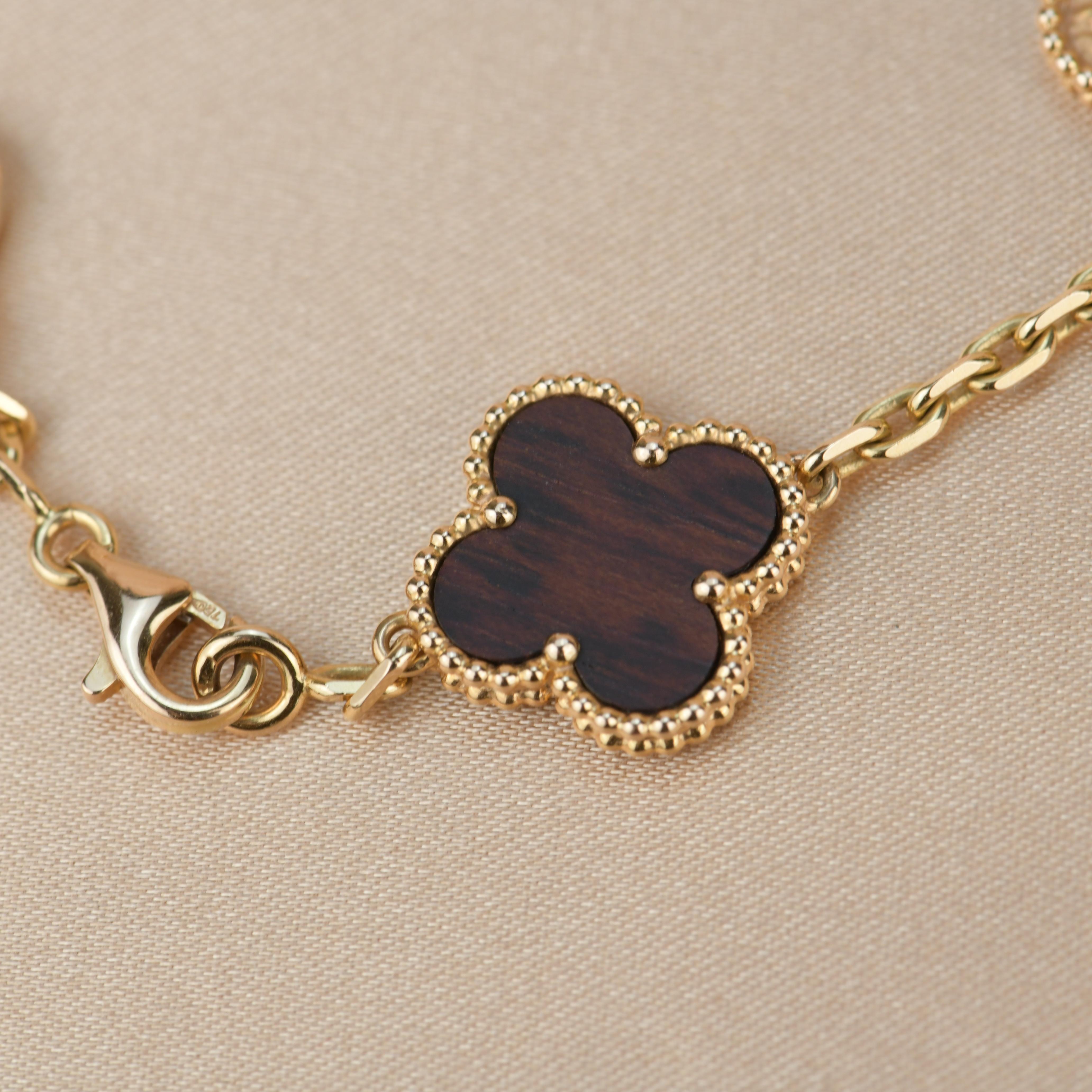 Women's or Men's Van Cleef & Arpels Letter Wood Rose Gold Limited Edition Alhambra Bracelet