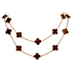Van Cleef & Arpels Letterwood Vintage Alhambra 20 Motif Necklace