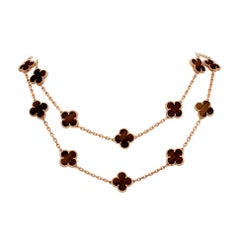 Van Cleef & Arpels Letterwood Vintage Alhambra 20 Motif Necklace