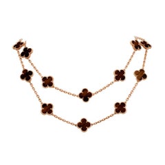 Van Cleef & Arpels Letterwood Vintage Alhambra 20 Motif Necklace