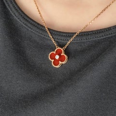 Van Cleef & Arpels Limited 2011 Carnelian Vintage Alhambra Holiday Pendant
