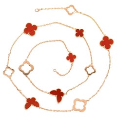 Van Cleef & Arpels Collana Alhambra Bizantina in oro rosa e corniola limitata