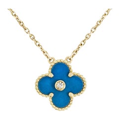 Van Cleef & Arpels Limited Edition 2019 Celestial Blue Porcelain Vintage Alhambr