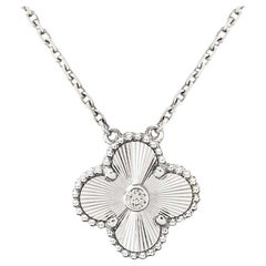 Van Cleef & Arpels Edizione Limitata 2020 Oro Bianco Diamante Guilloche Vintage Alh