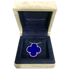 Van Cleef & Arpels Limited Edition Lapis Lazuli Alhambra Necklace Large