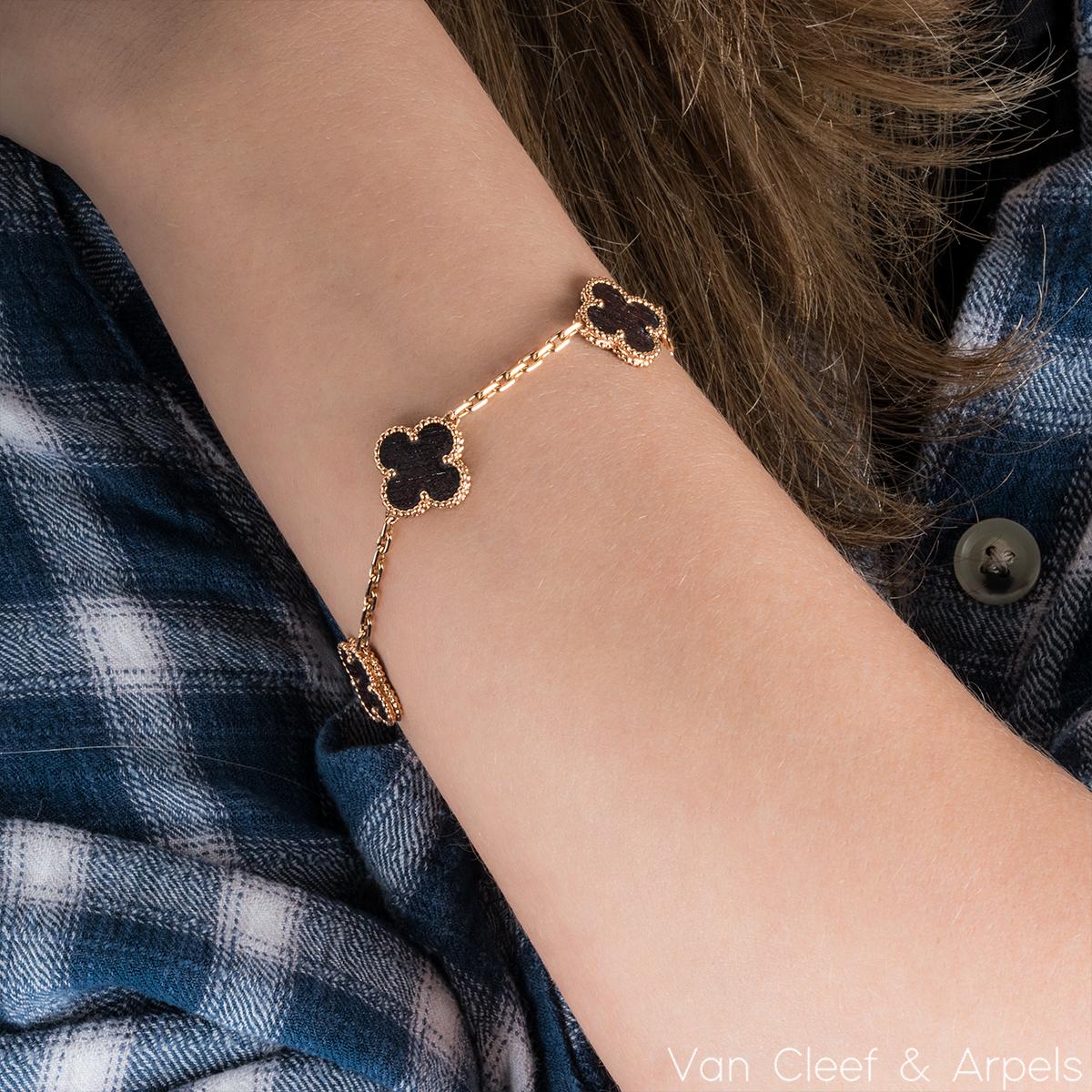Van Cleef & Arpels Bracelet vintage Alhambra à 5 motifs, édition limitée en vente 1