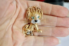 Van Cleef & Arpels Lion Brooch, Emeralds and Diamonds