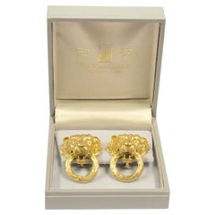 Van Cleef & Arpels Lion Door Knocker Yellow Gold Earrings