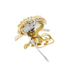 Van Cleef & Arpels Lion Ébouriffe Broche 18k Estate Diamond Emerald & Onyx Gems