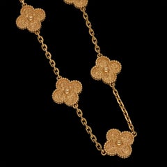 Van Cleef & Arpels Long Chain Necklace Alhambra Collection In 18ct Rose Gold