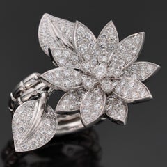 VAN CLEEF & ARPELS Lotus Between-the-Finger Diamond White Gold Ring