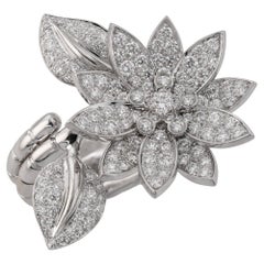 VAN CLEEF & ARPELS Lotus Between-the-Finger Diamond White Gold Ring