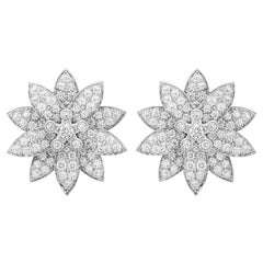 Van Cleef & Arpels Lotus Earrings Medium Model in 18K White Gold