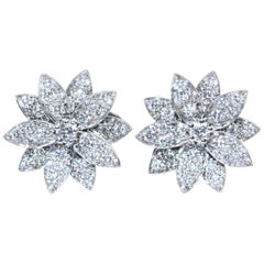 Van Cleef & Arpels Lotus Earrings, Small Model White Gold, Diamond