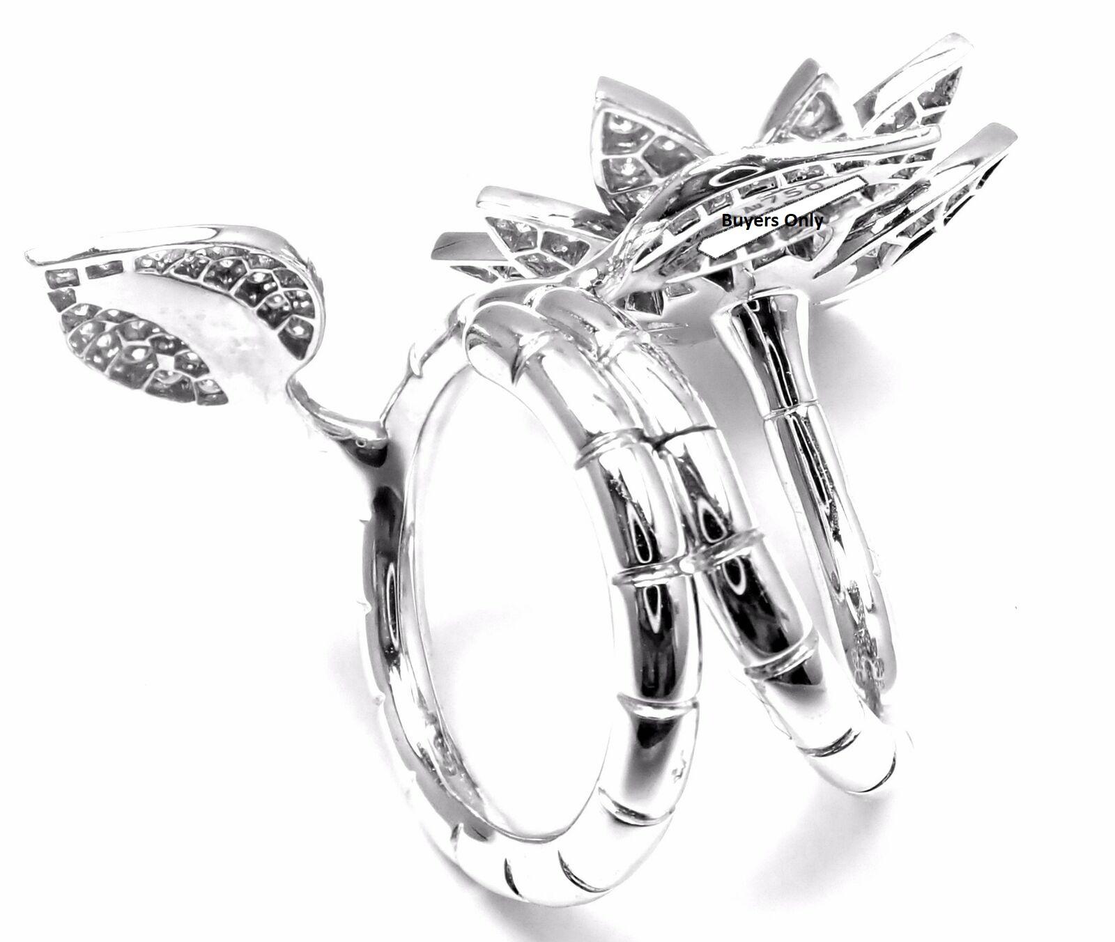 Van Cleef & Arpels Lotus Flower Diamond White Gold Between the Finger Ring 1