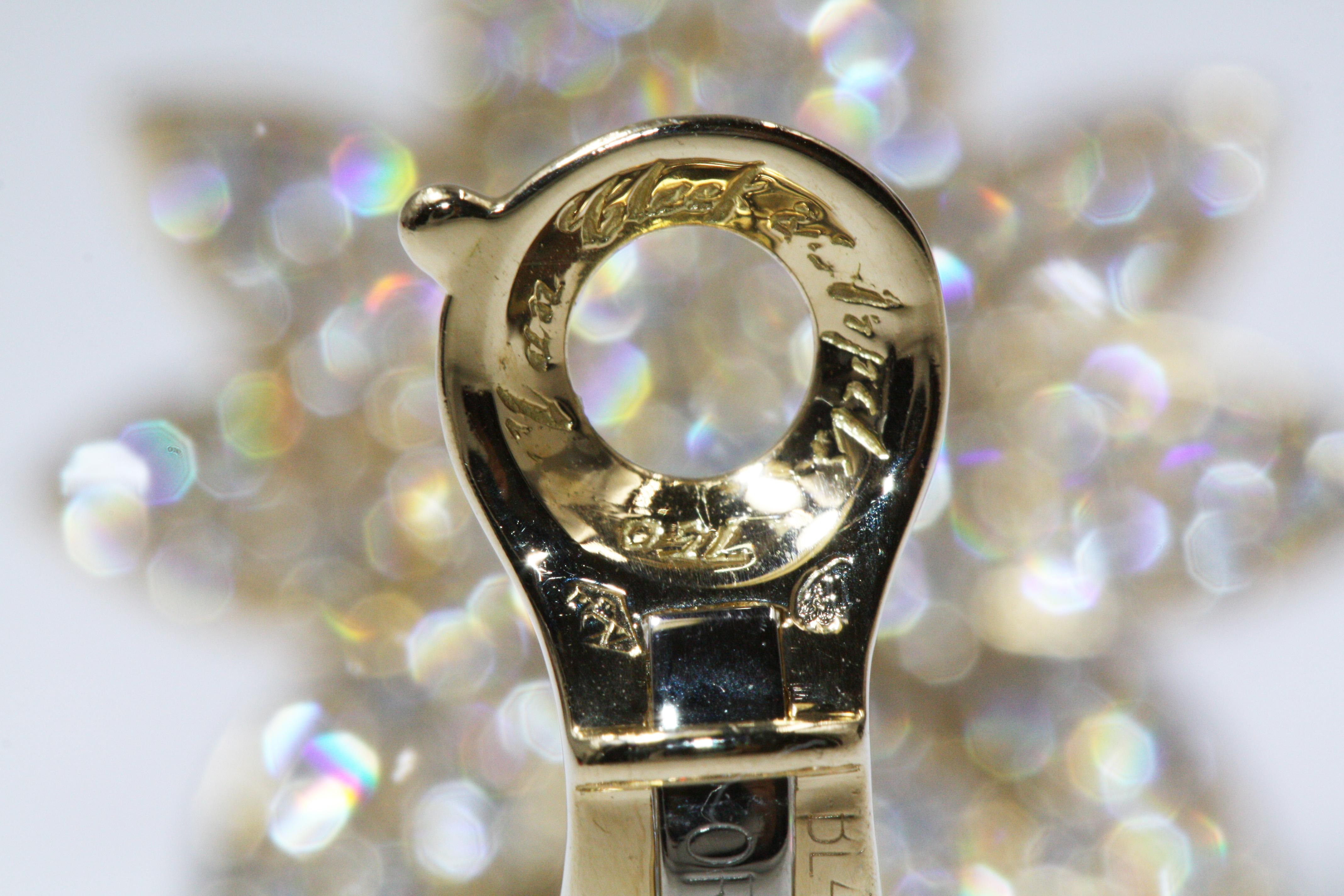 Van Cleef & Arpels Lotus Medium Model Rose Gold with Diamond Earrings For Sale 3