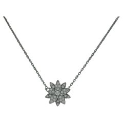 Van Cleef & Arpels Lotus Pendant small model 18k WG diamond necklace