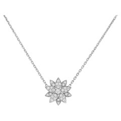 Van Cleef & Arpels Lotus Pendant Small Model In 18K White Gold