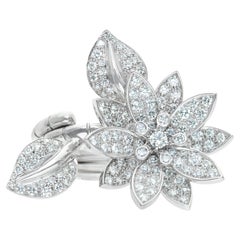 Van Cleef & Arpels Lotus Ring in 18k White Gold with Diamonds