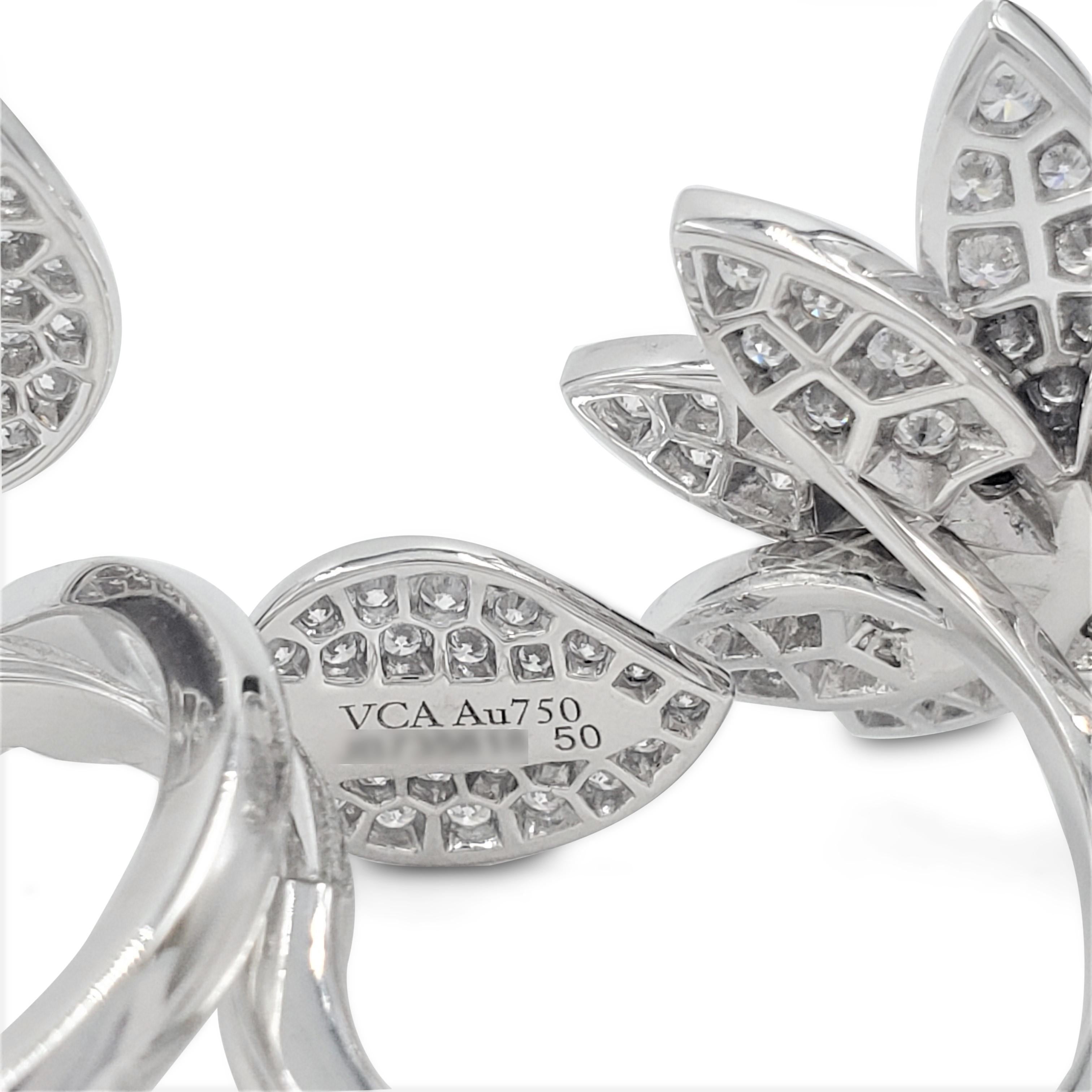 Van Cleef & Arpels 'Lotus' White Gold Diamond Cocktail Ring 1