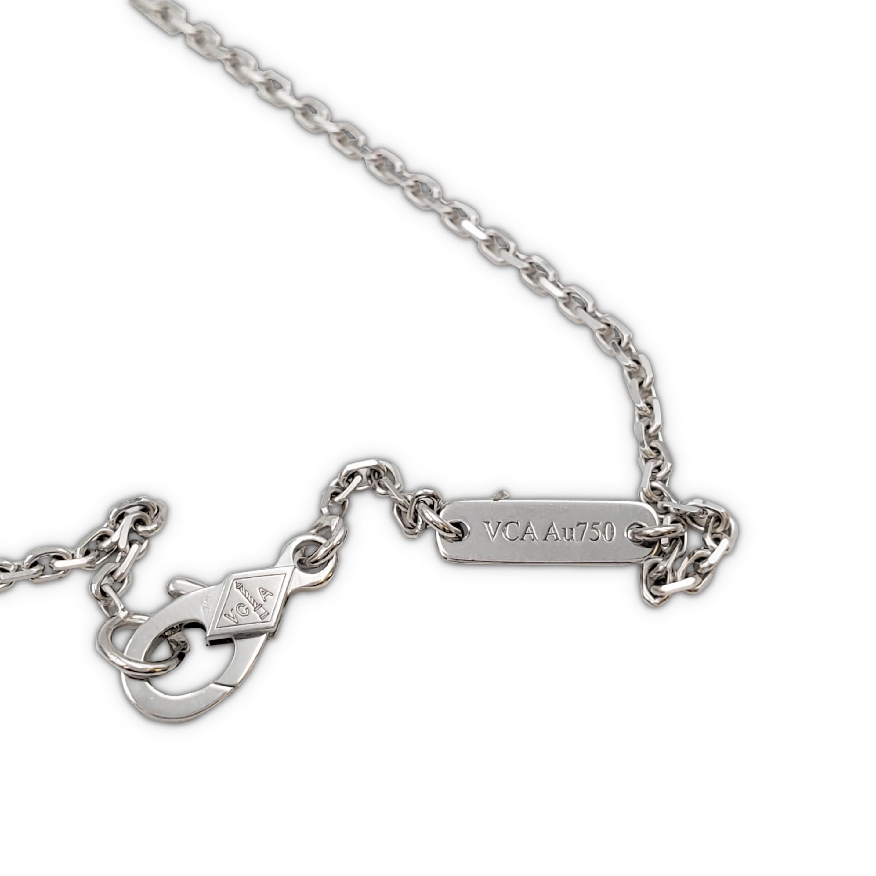 Women's Van Cleef & Arpels 'Lotus' White Gold Diamond Pendant Necklace