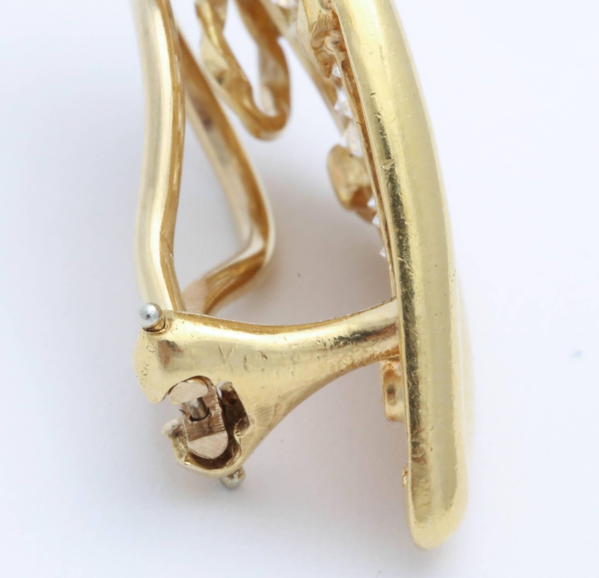 Van Cleef & Arpels Lozenge Shaped Clip-On Diamond Earrings 1