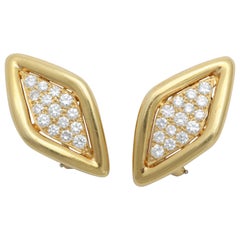 Van Cleef & Arpels Lozenge Shaped Clip-On Diamond Earrings