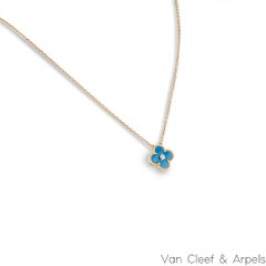 Van Cleef & Arpels Ltd Ed Celestial Blue Porcelain Alhambra Holiday Pendant