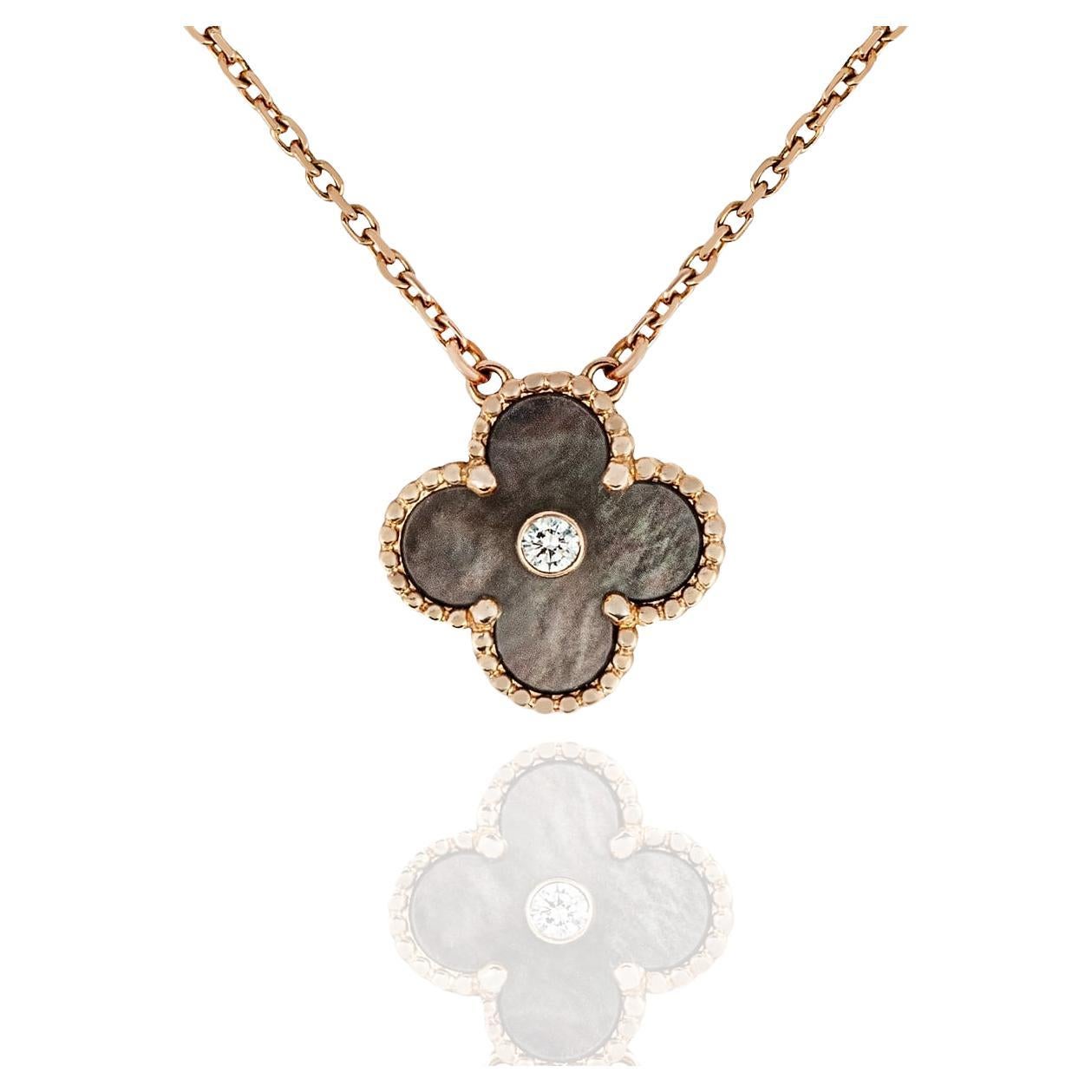 Van Cleef & Arpels Ltd Ed Ciondolo di Madreperla Grigio Vintage Alhambra Holiday
