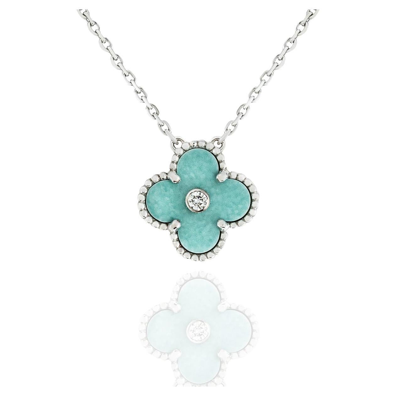 Van Cleef & Arpels Ltd Edition Hellgrünes Celadon-Porzellan und Diamant Alhambra