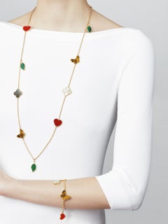 Van Cleef & Arpels Lucky Alhambra  12 Motifs Long Gold  Necklace