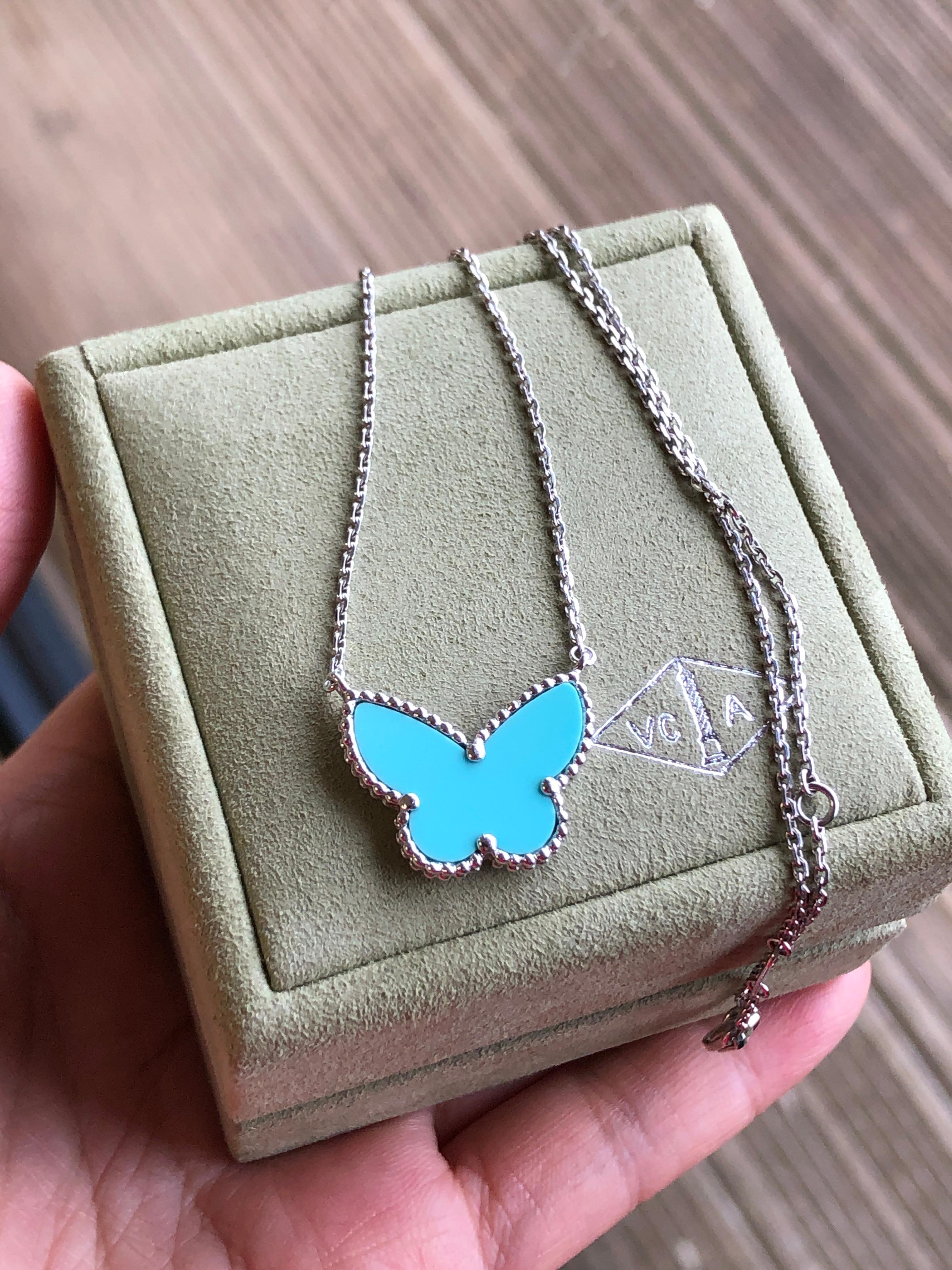 van cleef turquoise butterfly necklace