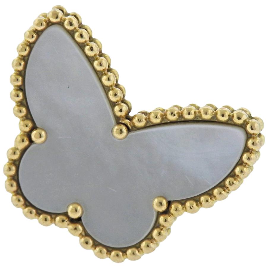 Van Cleef & Arpels Lucky Alhambra Butterfly Mother-of-Pearl Gold Ring