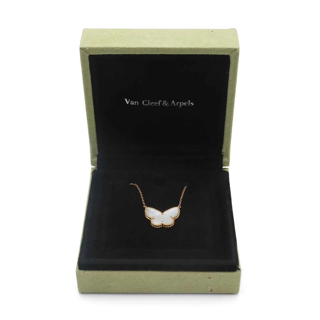 Van Cleef & Arpels Lucky Alhambra Butterfly Pendant Necklace 2