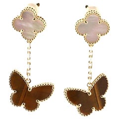 Van Cleef & Arpels Lucky Alhambra Earrings 18 Karat Gold with Mother of Pearl