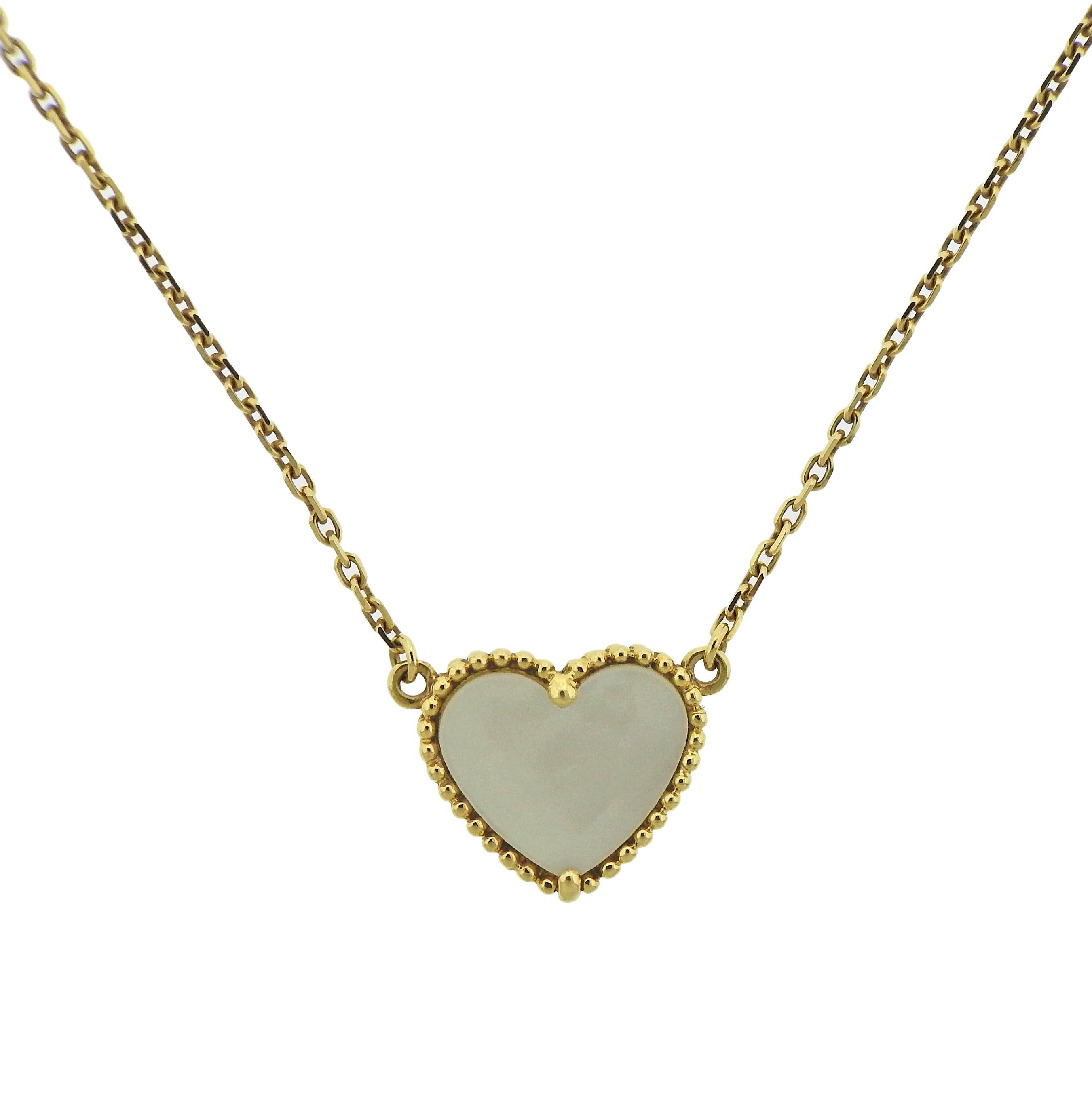 Van Cleef & Arpels Lucky Alhambra Mother-of-Pearl Gold Heart Necklace