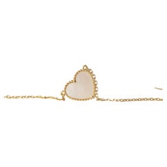 Collier Lucky Alhambra de Van Cleef Arpels. Véritable VCA 18k YG Pendentif en forme de cœur en coquillage