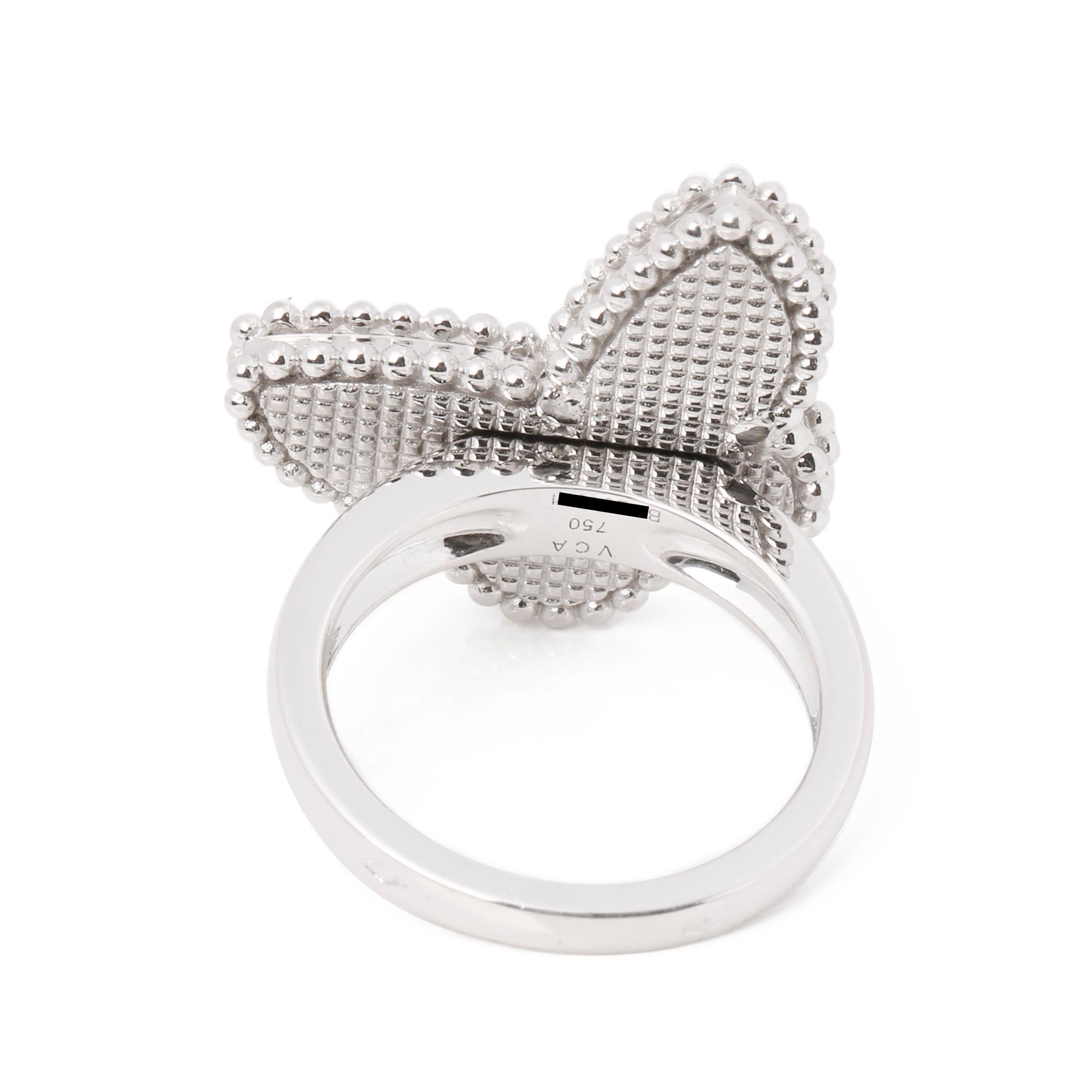 Round Cut Van Cleef & Arpels Lucky Alhambra Turquoise Butterfly Ring