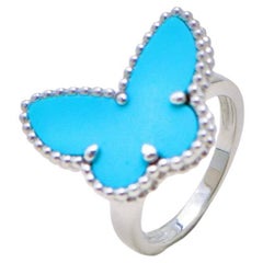 Van Cleef & Arpels Lucky Alhambra Turquoise Butterfly Ring Size 51