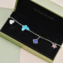 Van Cleef & Arpels Lucky Alhambra Türkis Perle Lapislazuli 18K Goldarmband