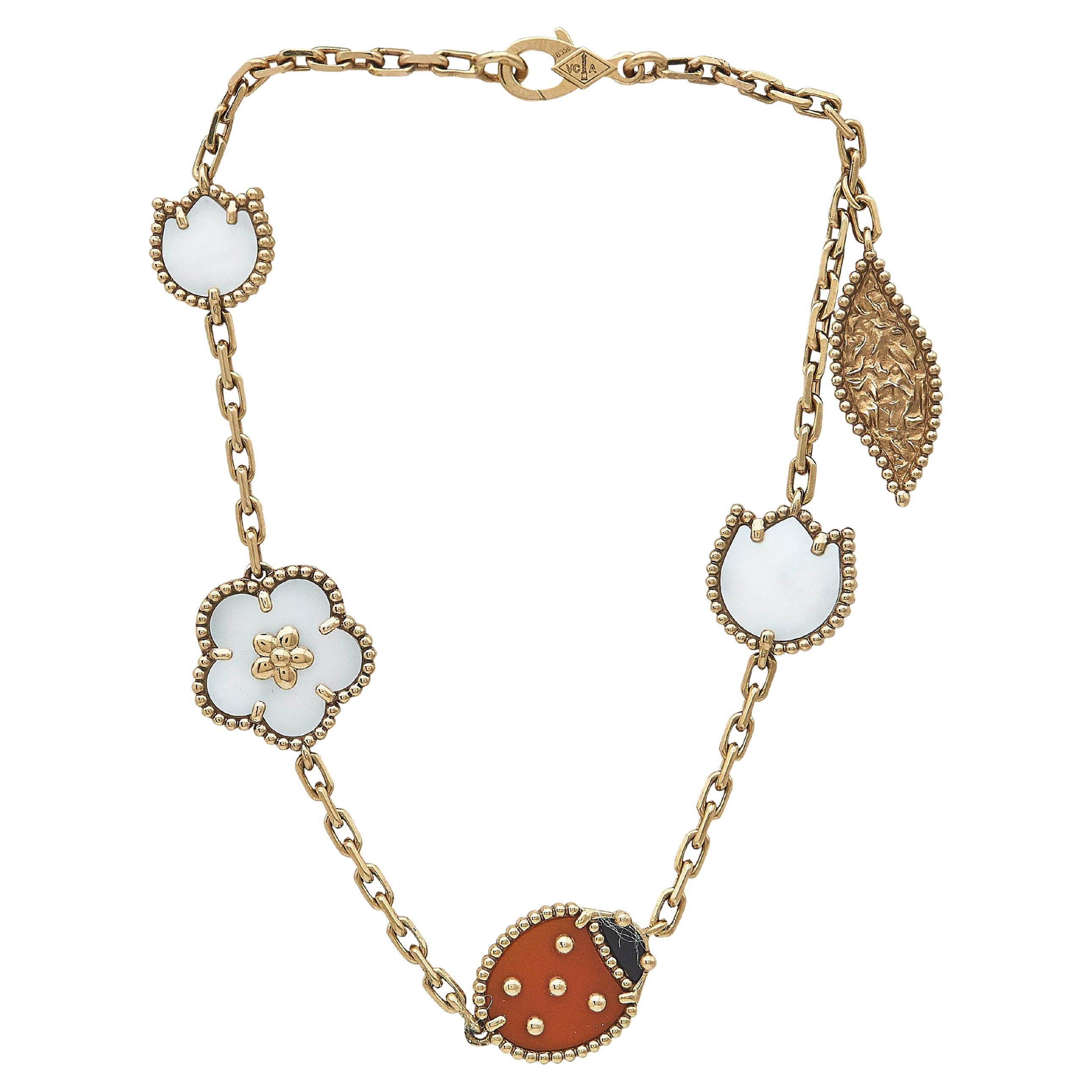 Van Cleef & Arpels Lucky Spring 18K Rose Gold 5 Motifs Bracelet