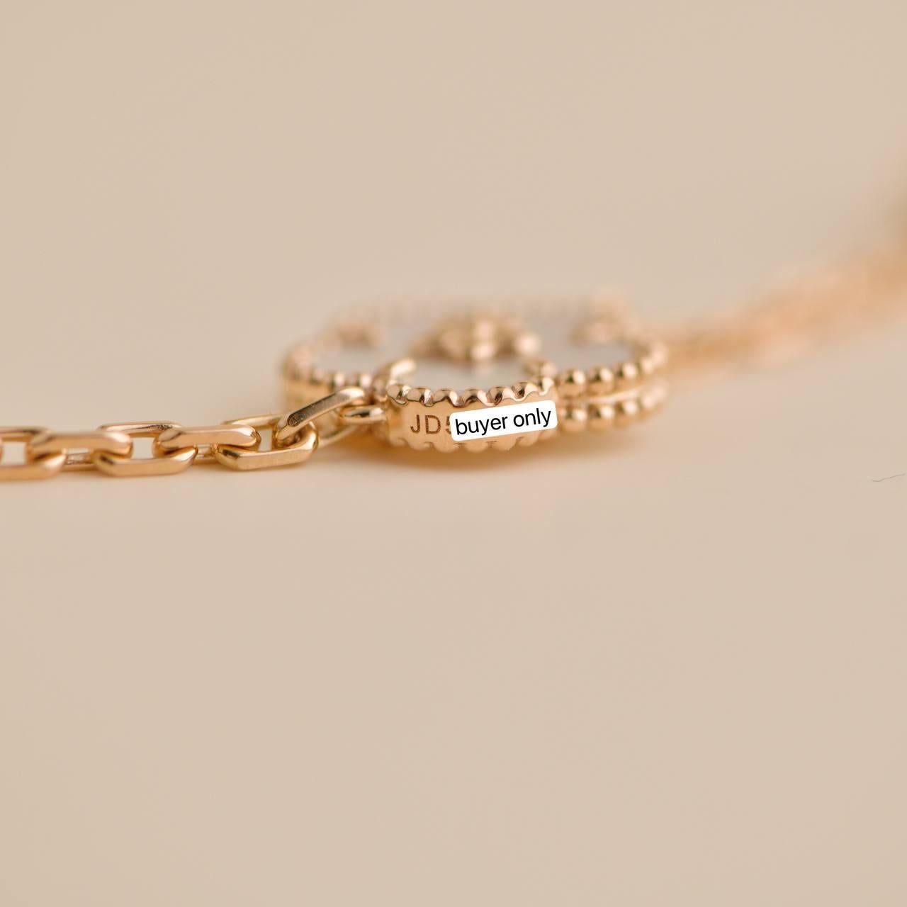 Van Cleef & Arpels Lucky Spring 5 Motif 18K Rose Gold Bracelet For Sale 3