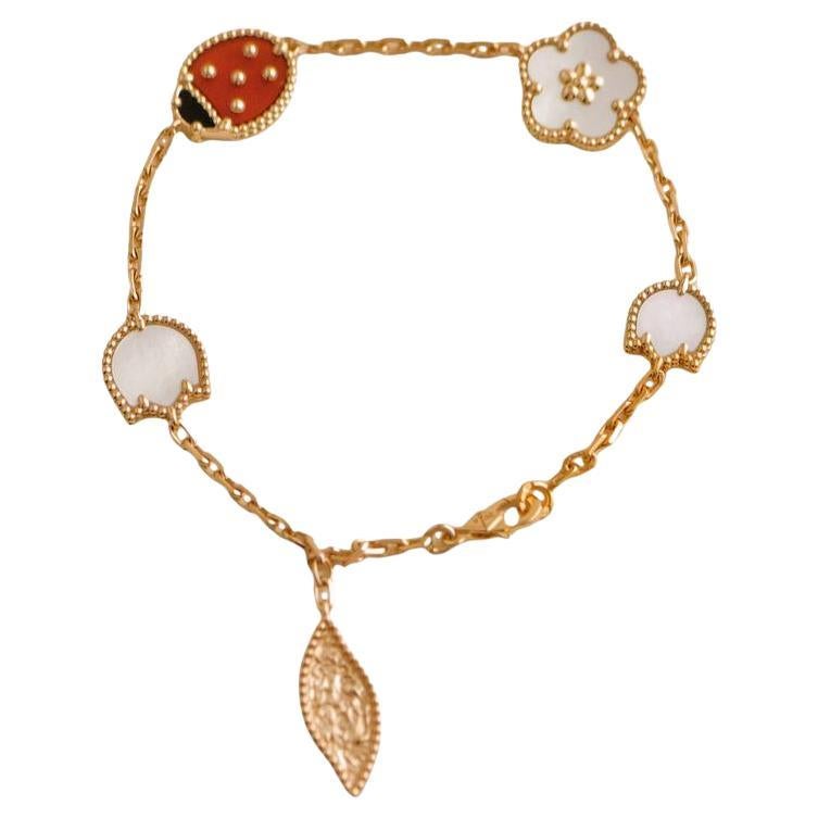 Van Cleef & Arpels Lucky Spring Armband aus 18 Karat Roségold mit 5 Motiven
