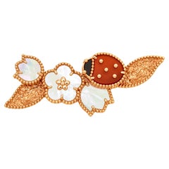 Van Cleef & Arpels Lucky Spring Brosche aus 18 Karat Roségold mit mehreren Edelsteinen