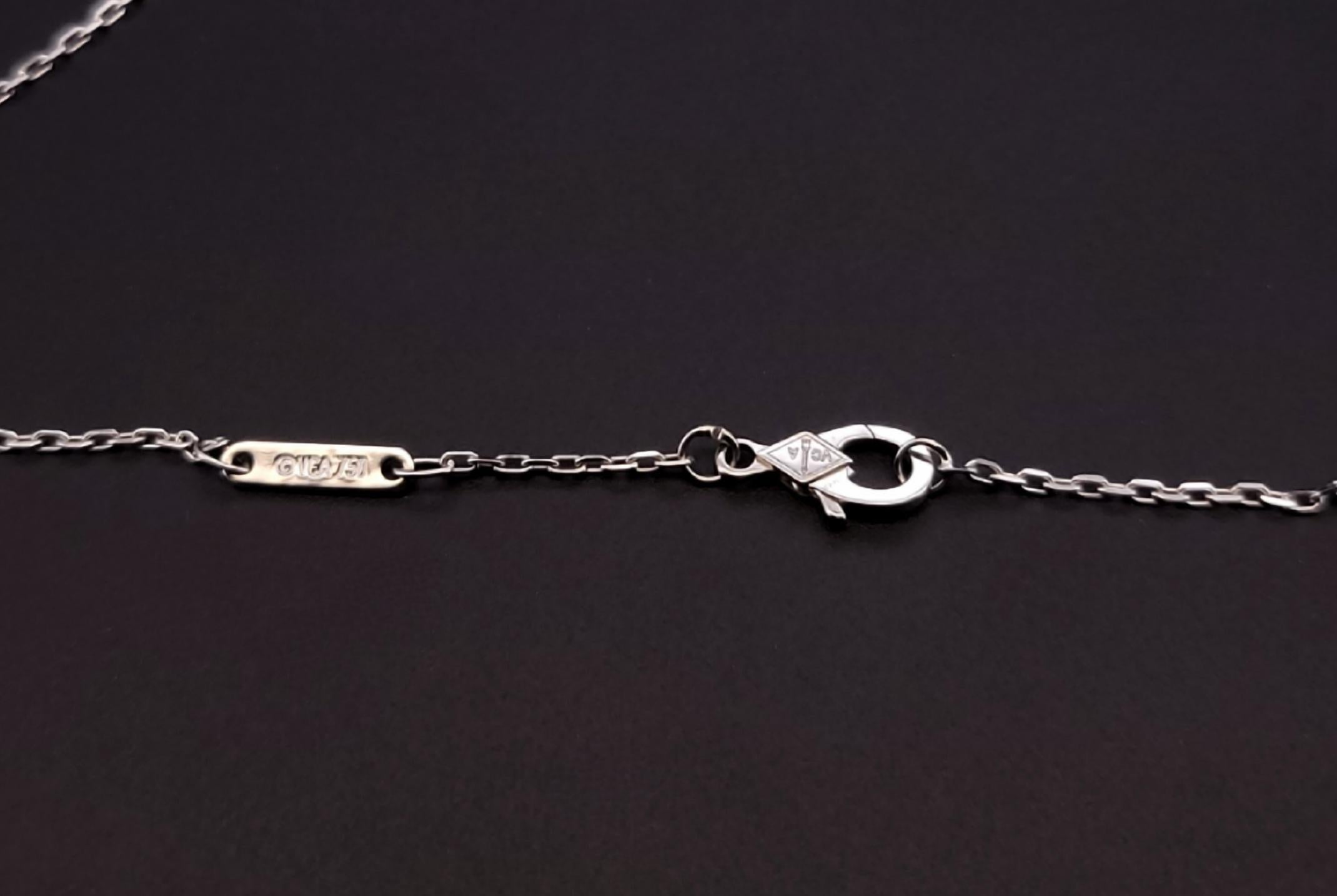 Van Cleef & Arpels Lucky Star Grey MOP 18K White Gold Necklace 2
