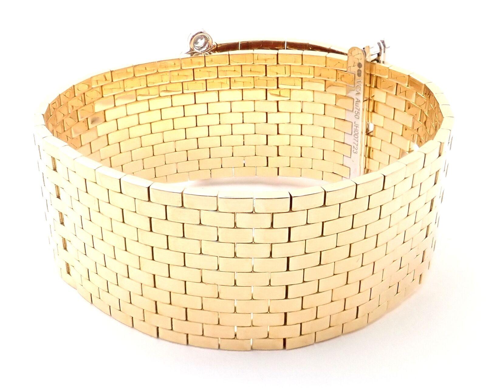 Taille brillant Van Cleef & Arpels Ludo Bracelet à maillons en or jaune à motif de briques de diamants