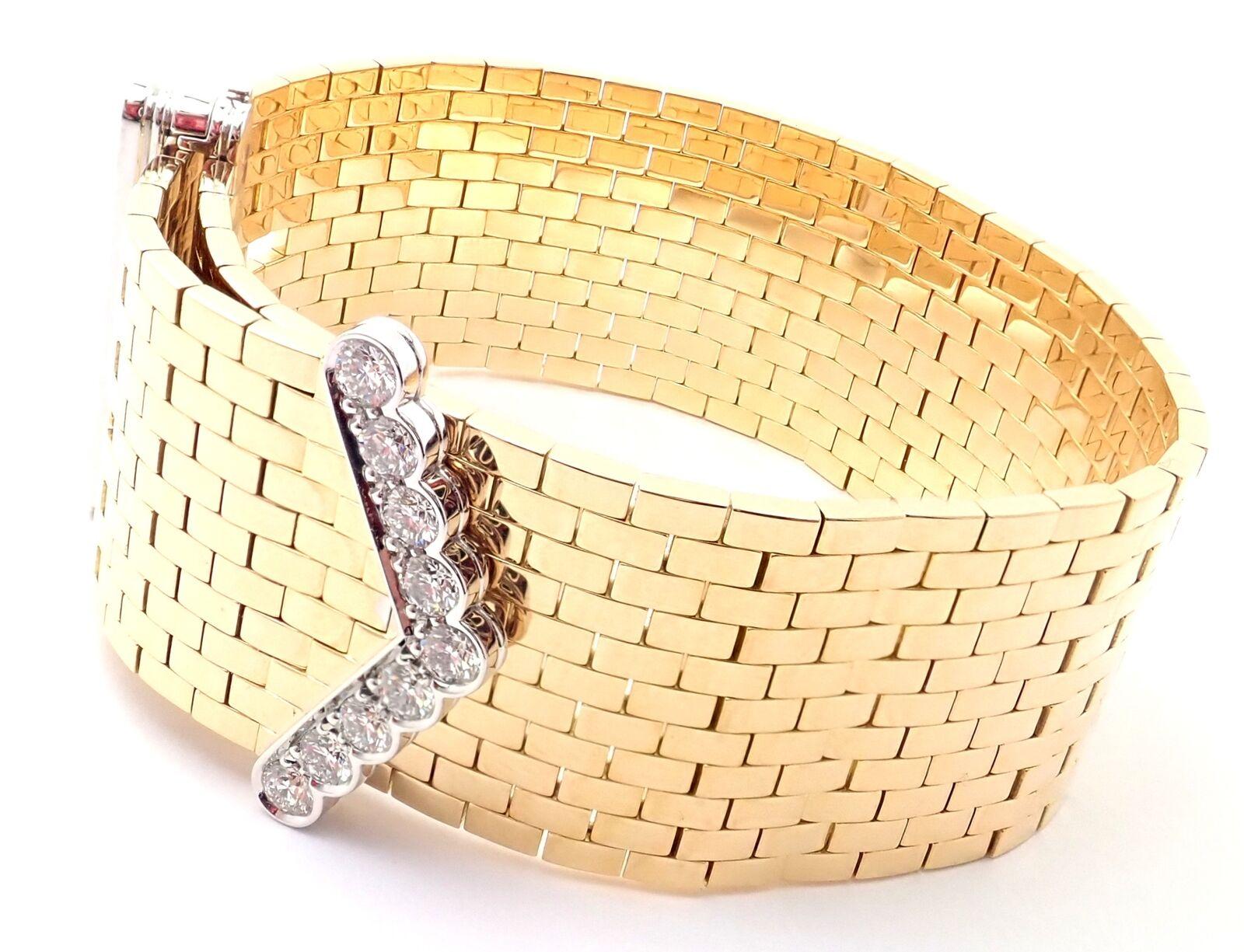 Van Cleef & Arpels Ludo Bracelet à maillons en or jaune à motif de briques de diamants Excellent état à Holland, PA