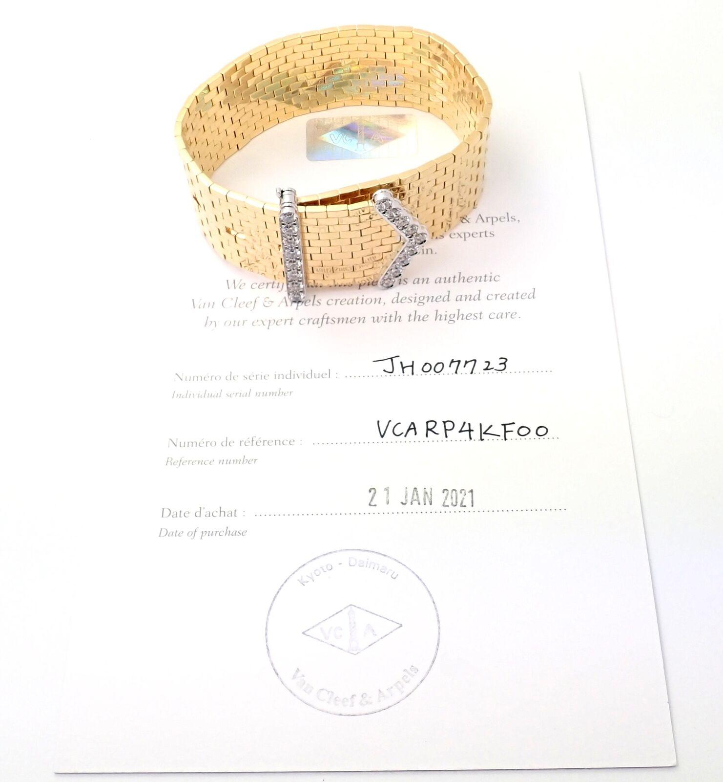  Van Cleef & Arpels Ludo Bracelet à maillons en or jaune à motif de briques de diamants Unisexe 